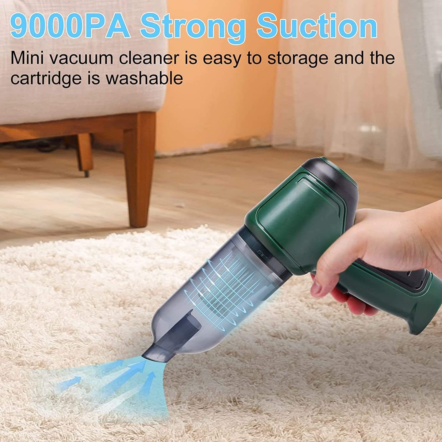 Dual Home Clean Usb Rechargeable Portable Wireless Charging Household Mini Car Dust Vacuum Cleaner Cordless 8000Pa Auto Handheld