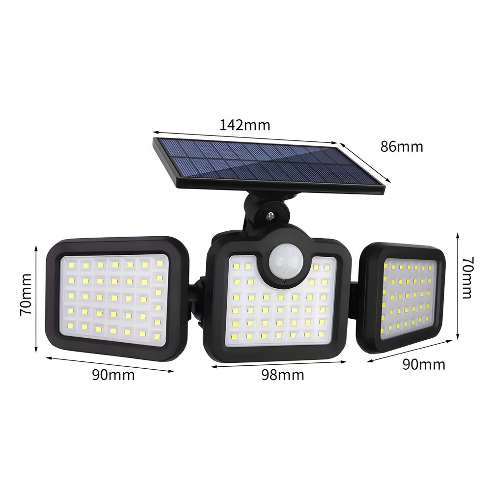 74-LED Solar Garden Lamp Waterproof Adjustable Angle Lights Solar Garden Wall Light