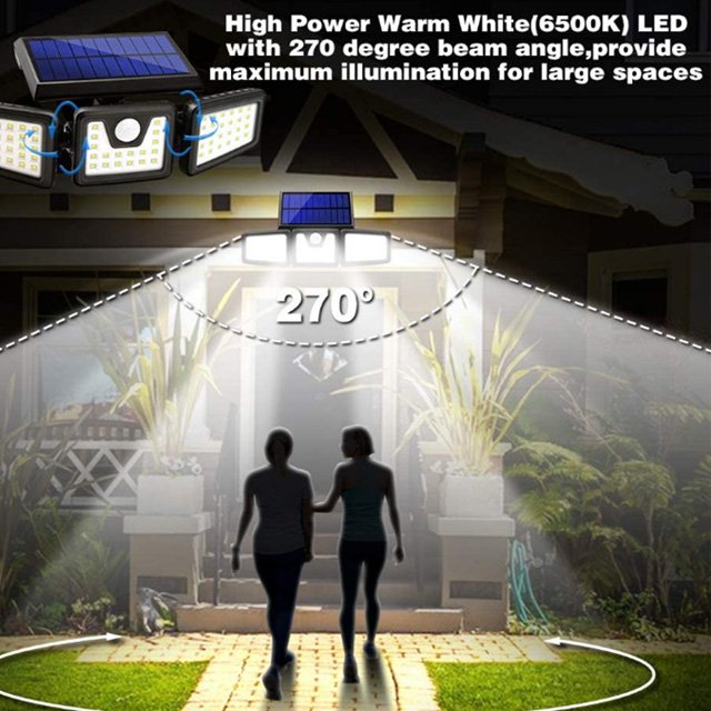 74-LED Solar Garden Lamp Waterproof Adjustable Angle Lights Solar Garden Wall Light