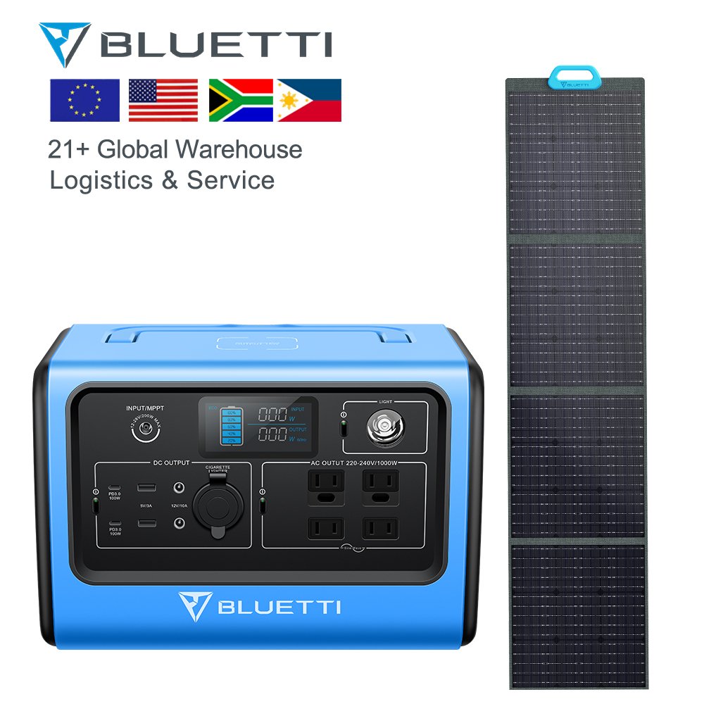 Bluetti EB70 Portable Generator With PV120 Solar Panels Movement Alternator Power Supply Portable Power Stations