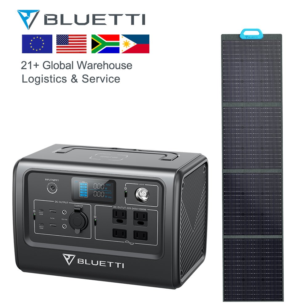 Bluetti EB70 Portable Generator With PV120 Solar Panels Movement Alternator Power Supply Portable Power Stations