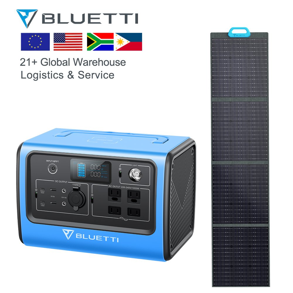 Bluetti EB70 Portable Generator With PV120 Solar Panels Movement Alternator Power Supply Portable Power Stations