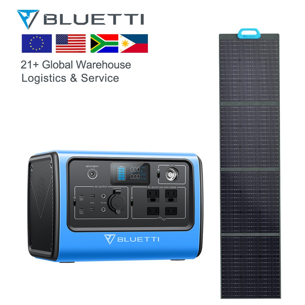 Bluetti EB70 Portable Generator With PV120 Solar Panels Movement Alternator Power Supply Portable Power Stations