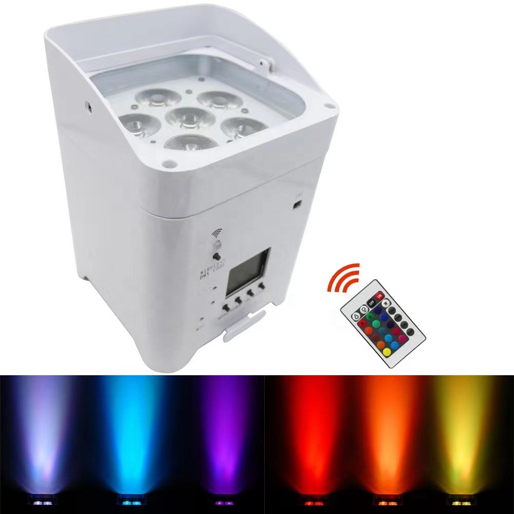 6x18w RGBWA UV Wireless DMX Par Can up Lights Battery Powered LED Uplight for Wedding Party Bar DJ