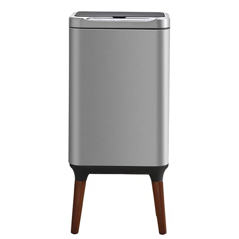 Stainless 25L Motion Detected Can Garbage Bin for the Bathroom Bins Smart Auto Dustbin Black Garbage Can Trash Bin