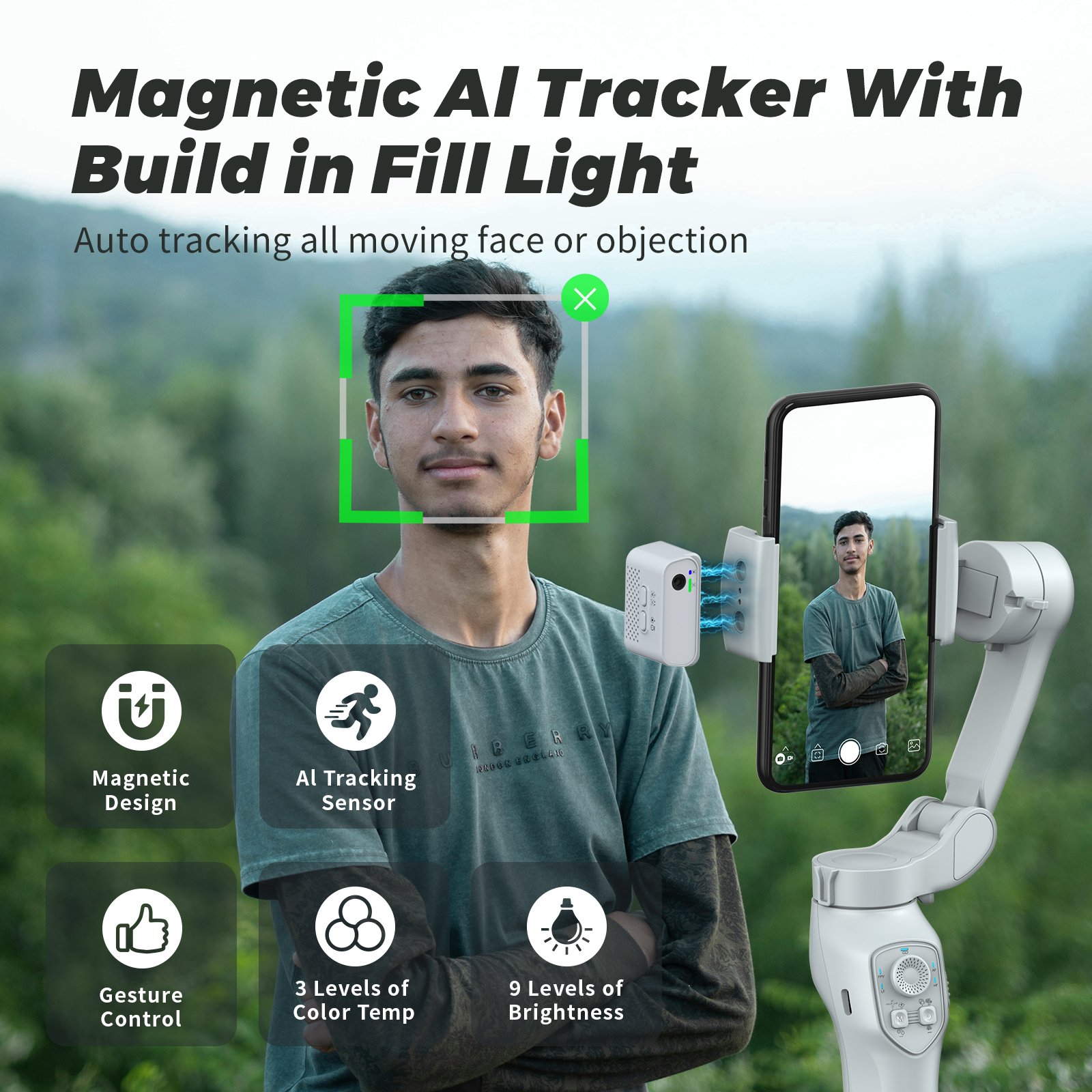 New Design L7Cpro Puls Auto Face Tracking Selfie Stick Stand Tripod Phone Gimbal Stabilizer 3-Axis Anti Shake