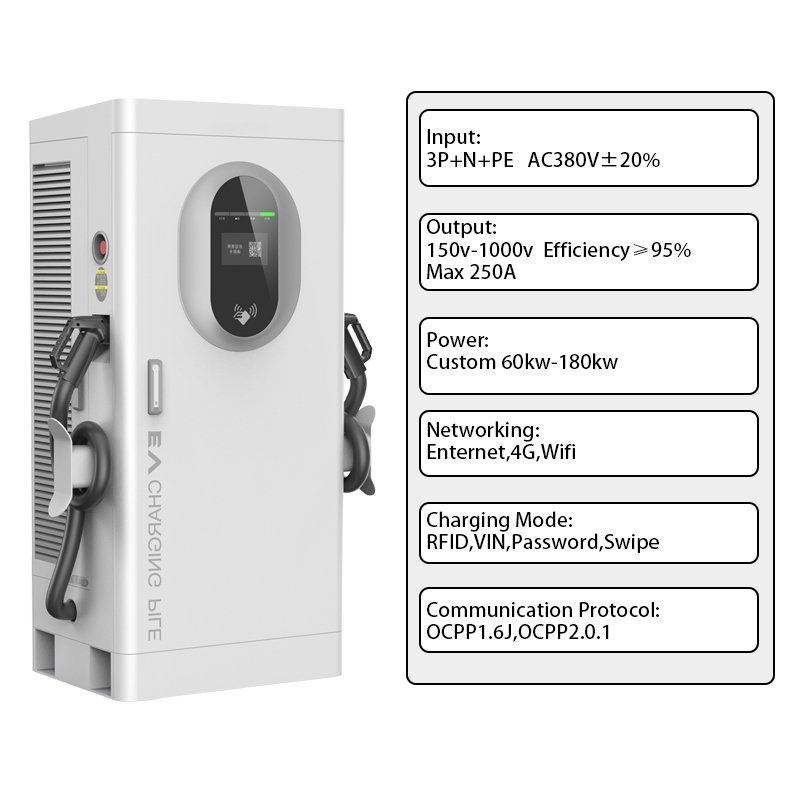 Commercial Ev Home Charger 80kw 2guns 400v Ccs Gbt Chademo Electric Car Dc Dual Gun 3 Phase Dual Gun 60 Kw Ev Charger
