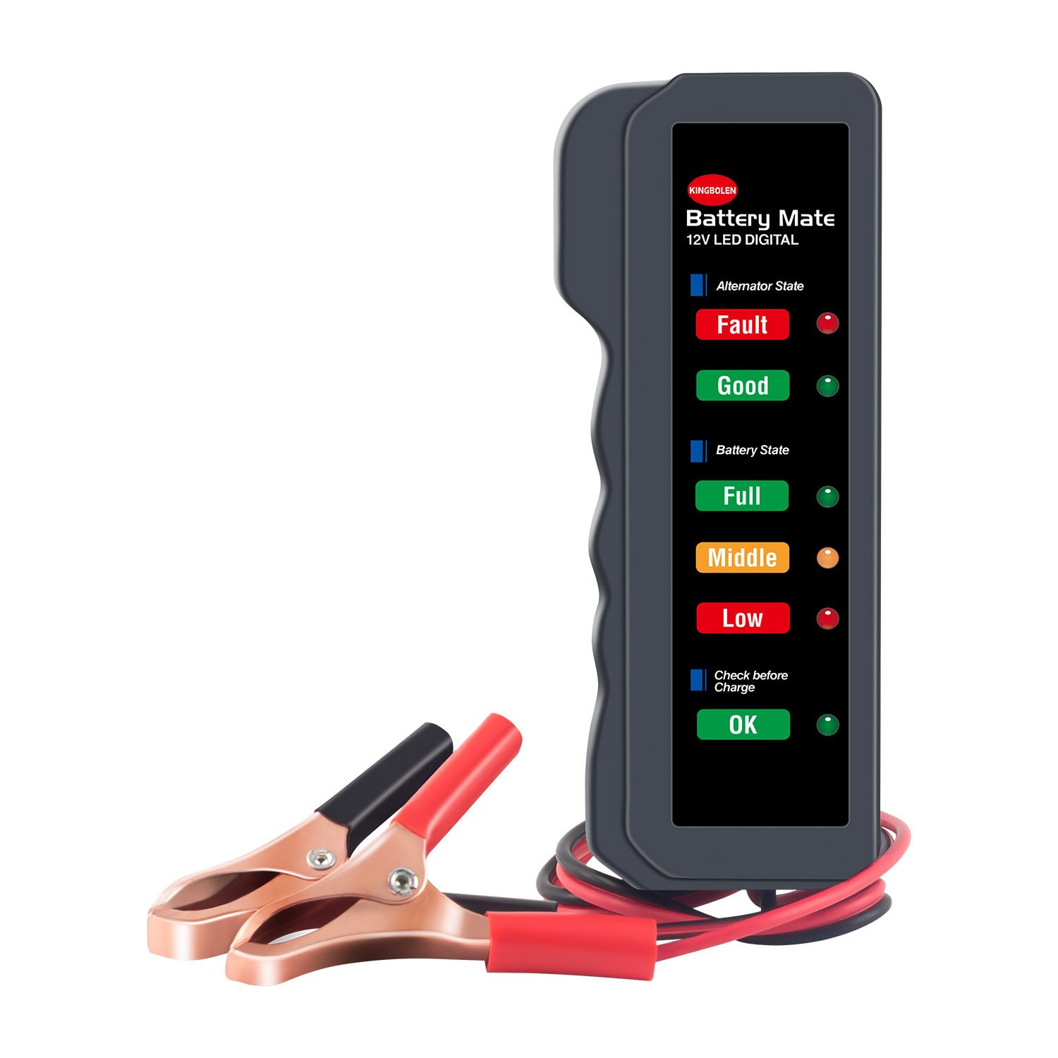 Battery Tester 12 Volt BM310 Digital Analyzer LED Indicator Motorcycle Testing Car Alternator Voltage Checker