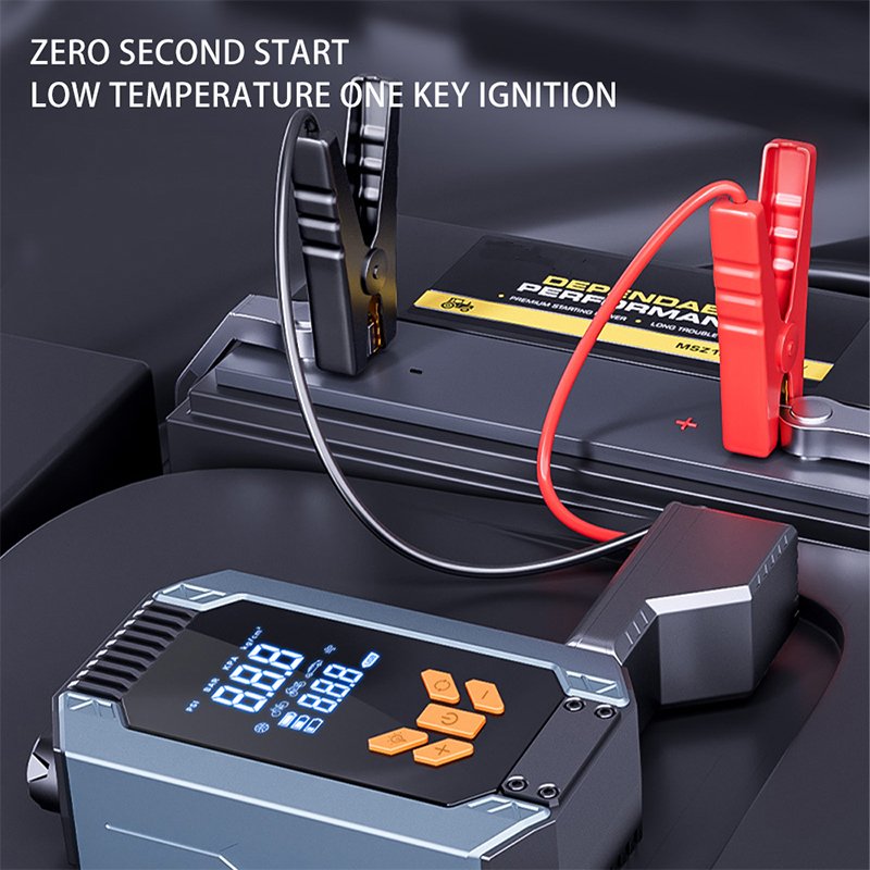 2025 New Portable 12V Car Jump Starter 7200mAh Power Bank 150psi Tire Inflator