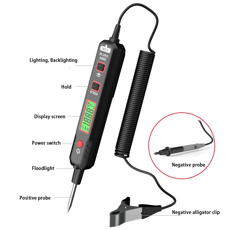 Car Electrical System Tester AC DC 0-100V Automobile Circuit Tester Portable Ircuit Pen Auto Mechanic Kit