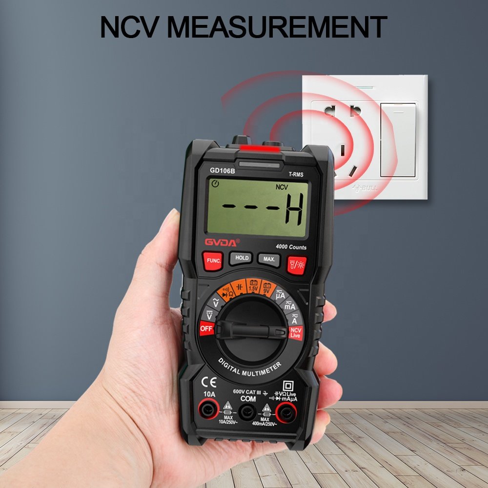 GVDA Professional True RMS Multimeter Digital Auto Range 600V 10A with 40M Ohms Capacitance Continuity Diode Test Battery Test