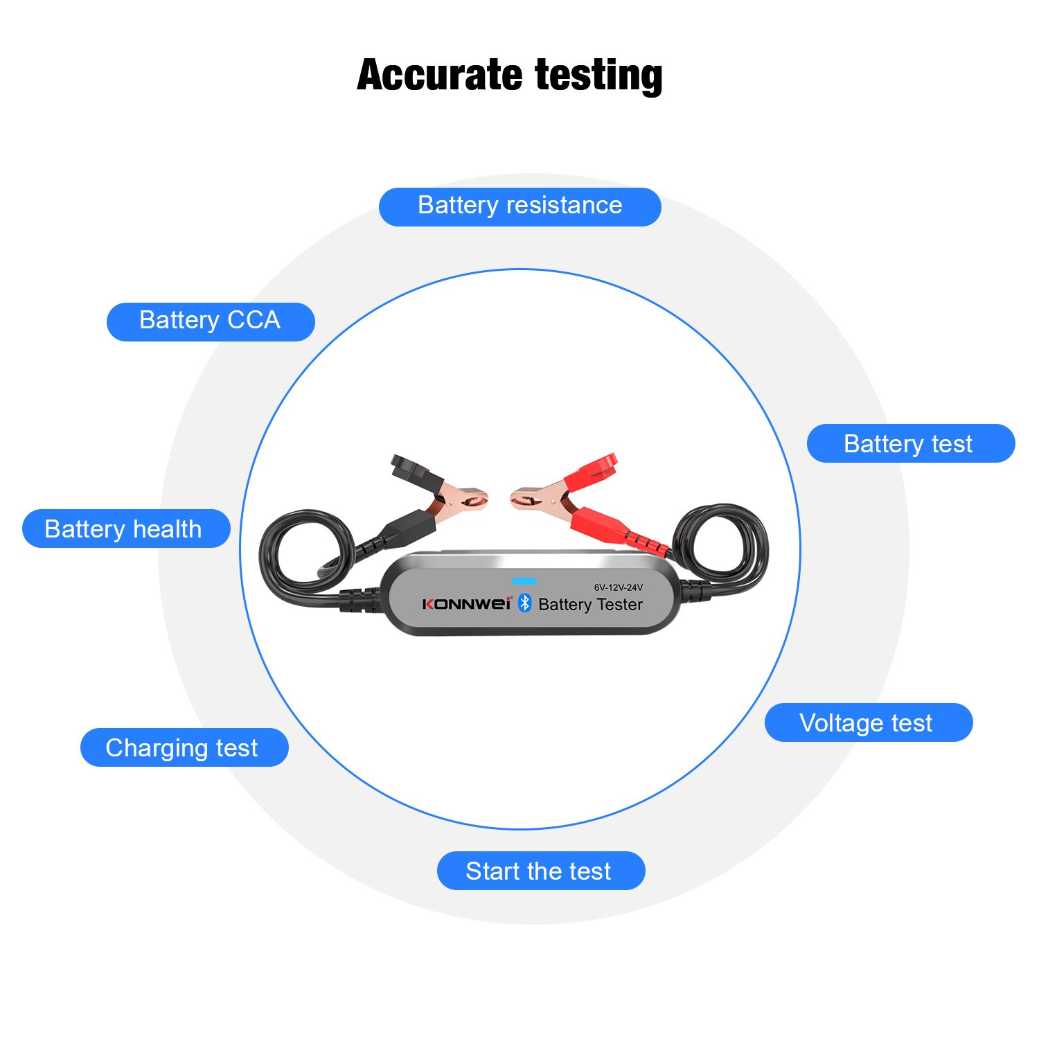 Car Battery Tester 12V 24V Bluetooth Battery Load Tester KONNWEI BK200 Mobile 100-2000CCA Wireless Automotive Alternator Tester