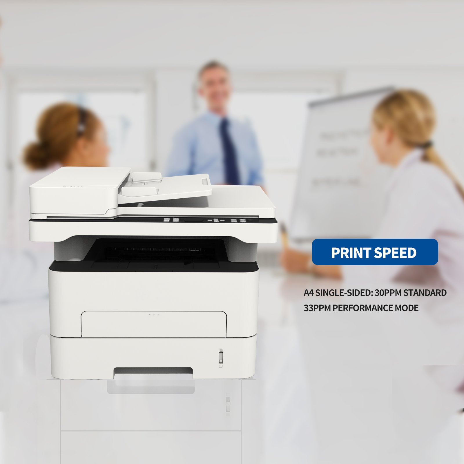 M3300X A4 White and Black LaserJet Enterprise Monochrome Printer 33 Ppm Auto Duplex Printing USB Interface Print Copy Scan
