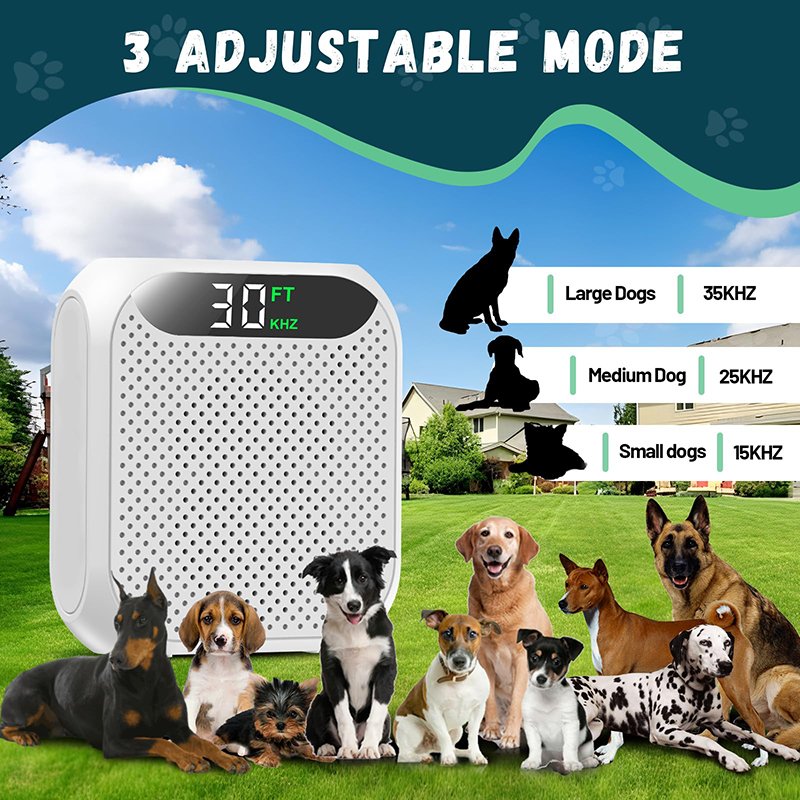 Anti Barking Devices 30FT Effective Range and 3 Adjustable Modes Rechargeable Ultrasonic Bark Box Dog Barking Deterrent Devices