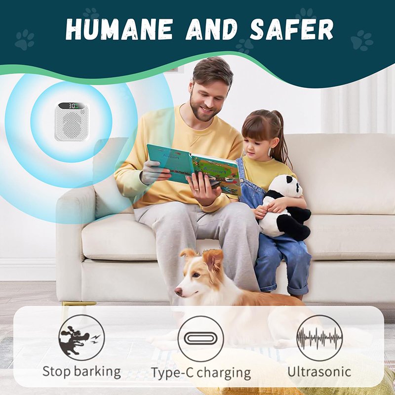 Anti Barking Devices 30FT Effective Range and 3 Adjustable Modes Rechargeable Ultrasonic Bark Box Dog Barking Deterrent Devices
