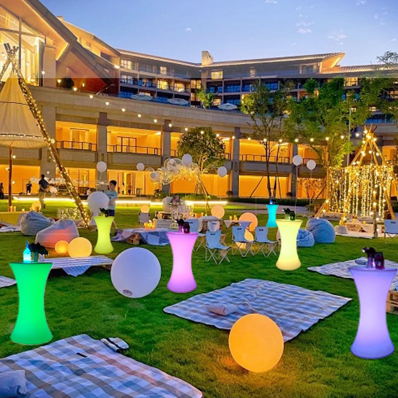 Hot Sale High Table Portable Waterproof Led Light up bar Table Led Cocktail Table for Events