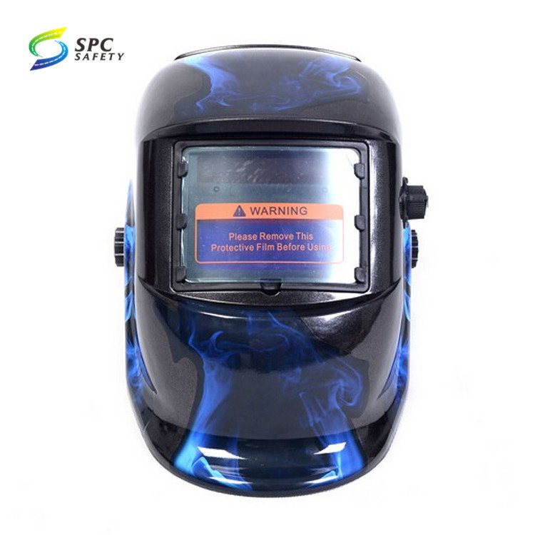 Anti UV IR Blue Skull Printing Solar Power Auto Darkening Arc Welding Safety Protective Dimming Welder Mask Welding Hood Helmet