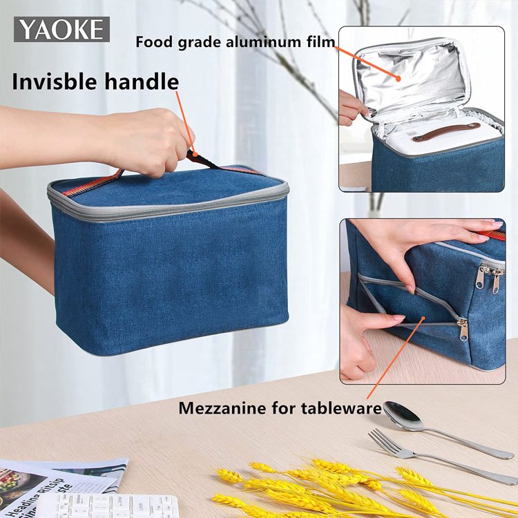 Home and Car Use Safe Stainless Steel Portable Self Heating Lunchbox Heated Food Warmer Electric Lunch Box With Carry Bag
