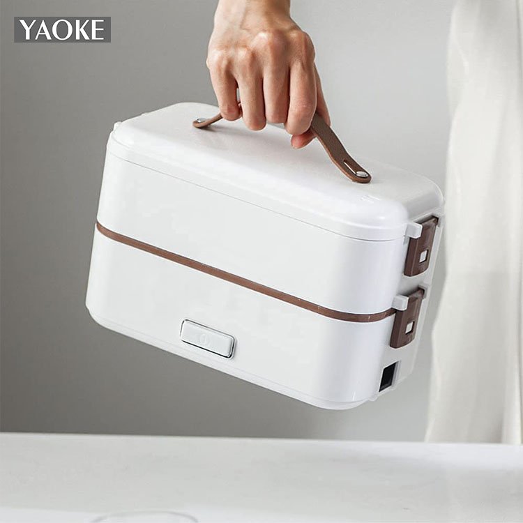 Home and Car Use Safe Stainless Steel Portable Self Heating Lunchbox Heated Food Warmer Electric Lunch Box With Carry Bag