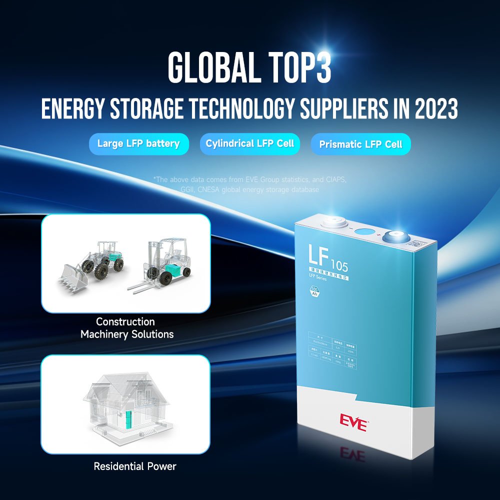 EVE LF105 Lithium 12v 200v Pack Electric Vehicle Power Battery Solar Lithium Ion Battery Lifepo4 105ah Battery