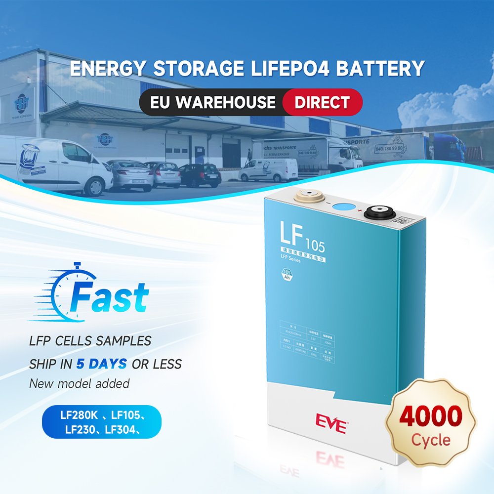 EVE LF105 Lithium 12v 200v Pack Electric Vehicle Power Battery Solar Lithium Ion Battery Lifepo4 105ah Battery