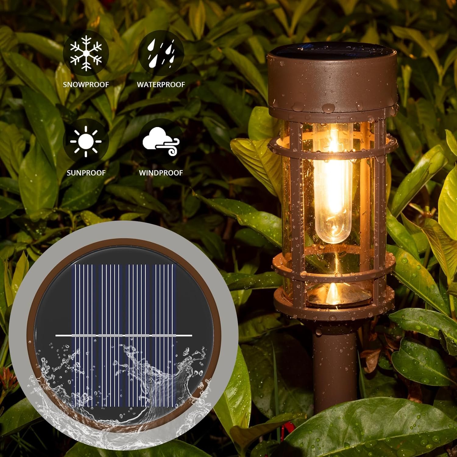 Led Solar Lawn Pathway Decoration Stake Lawn Light Pathway Yard Walkway Driveway Outdoor Waterproof Garden Lights LED ABS