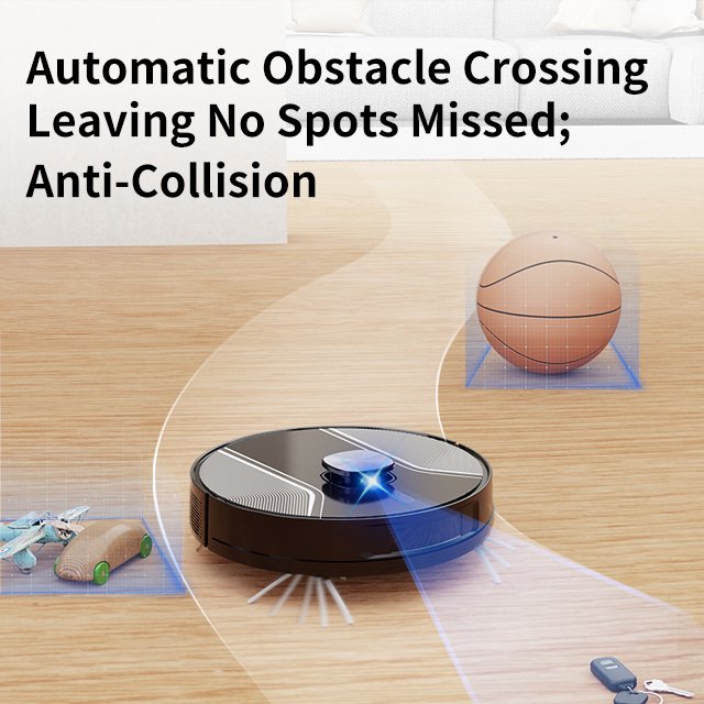 3500PA Robot Vacuum Self-Cleaning Strong Suction for Deep Floor Ideal for Pet Hair Hard Floors 120mins Runtime WiFi App Alexa