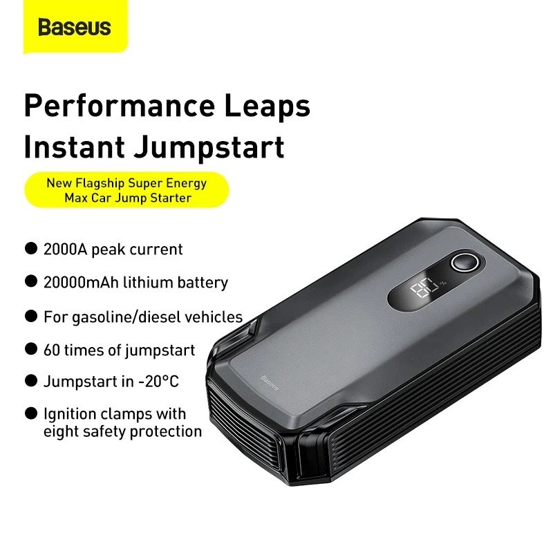 Baseu s 20000mAh Jump Starter Power Bank 2000A 12V Portable Car Battery Starter Emergency AUTO Booster Starting Device