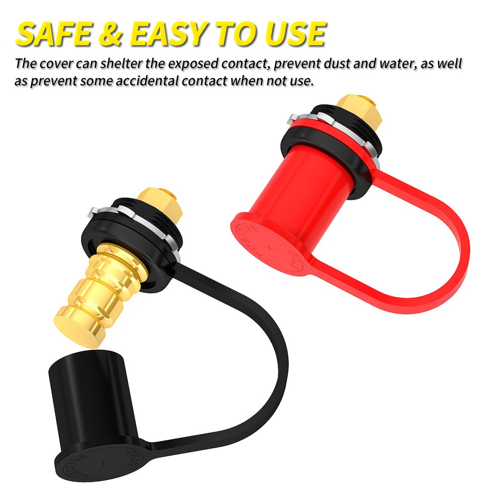 Power Jumper Charger Post Kit Battery Terminal Post 3/8" (M10)Stud Remote Bus Bar With Protection Cover for RV Boat Marine Auto
