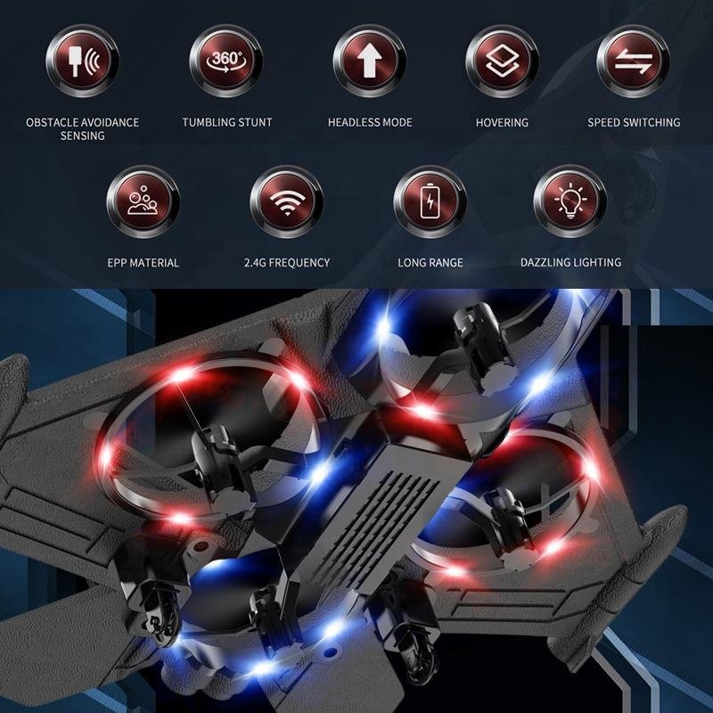 AiJH EPP Foam RC Plane Fighter Auto Hover Glider With Obstacle Avoidance Avion a Control Remoto Juguete Rc Planes Toys