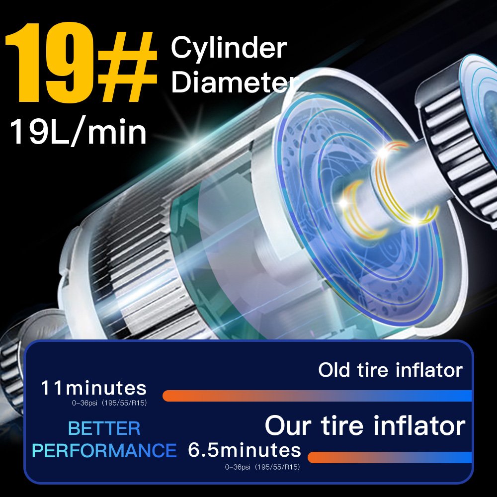 Jump Starter WIth Wireless Tire Inflator Dual Use Faster Inflation Efficient Digital Display Built in LED Light Power Bank