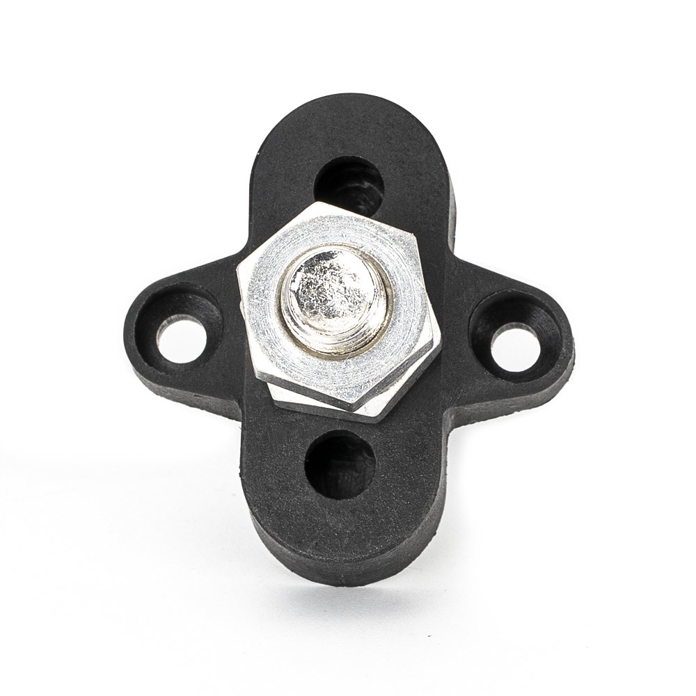 Single Way Distribution Block M10 3/8" Stud Terminal Battery Junction Blocks 12v Copper Bus Bar for Marine Solar Auto Boat RV