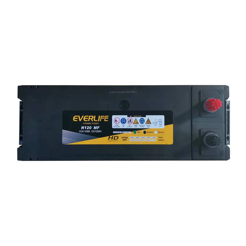 Factory Price 12V 120AH Car Start Battery Small Lead Acid Battery N120 for Trucks Auto Batteries With Free Maintenance for OEM
