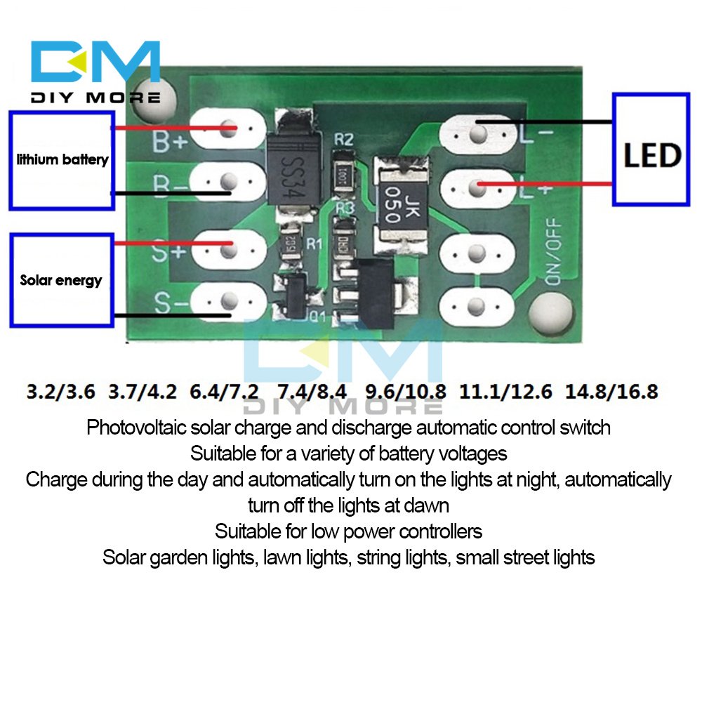 Solar Charge Controller Auto Control Switch Circuit Board Lithium Battery Charging Board Courtyard Small Street Lamp