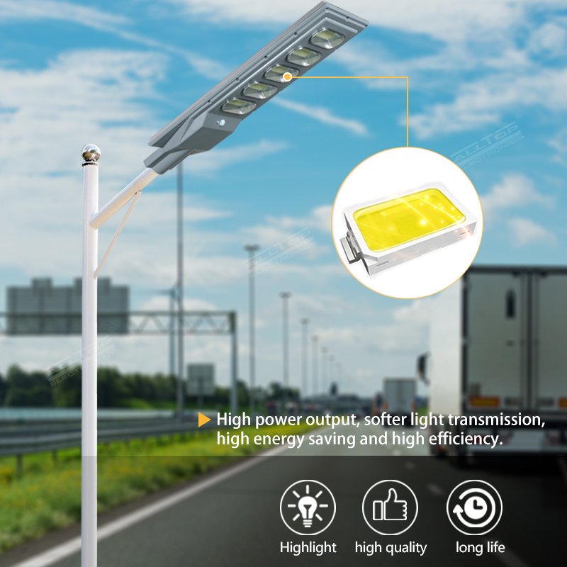 Hot Sell Remote Control Ip65 30W 60W 90W 120W 150W Power 3.2V Lifepo4 Battery Abs Led All in One Solar Street Light