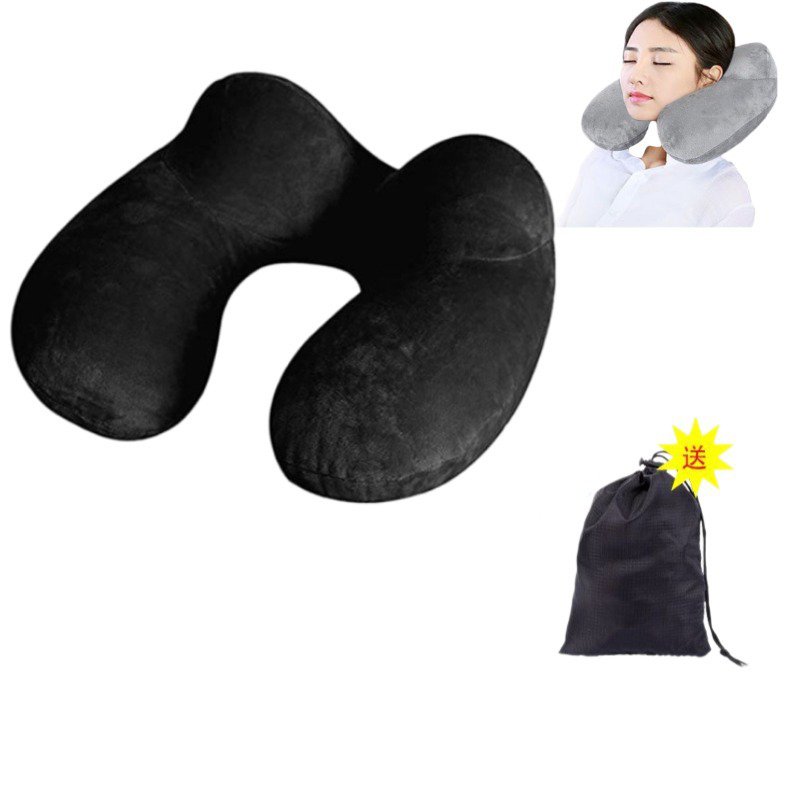 Portable U-Shaped Inflatable Travel Pillow With Pump PVC Filling for Airplane Train Car or Office Use