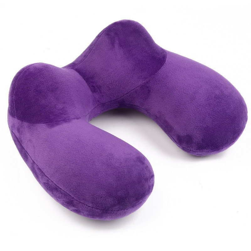 Portable U-Shaped Inflatable Travel Pillow With Pump PVC Filling for Airplane Train Car or Office Use