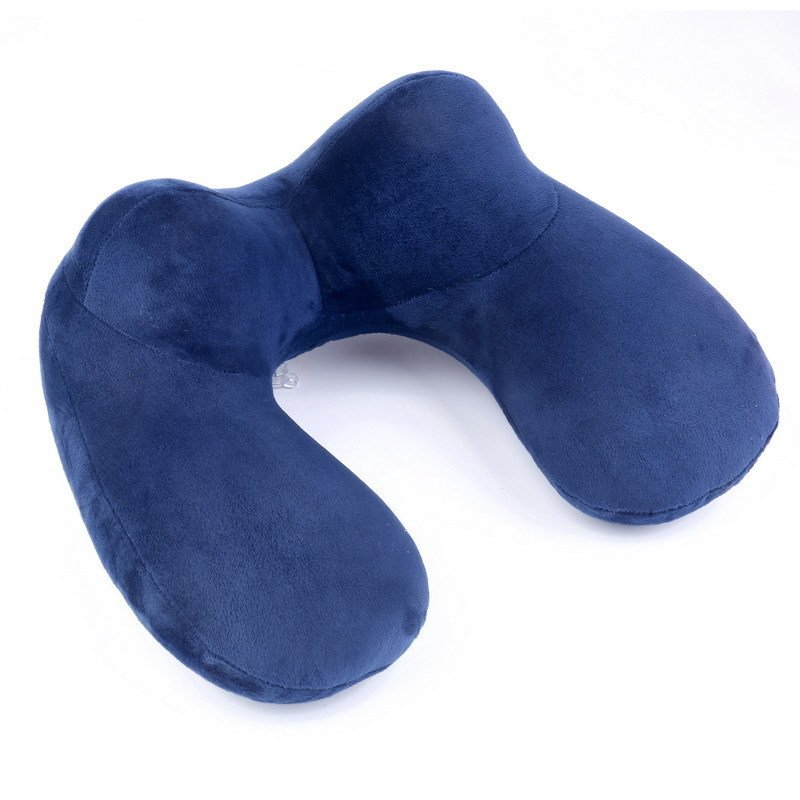 Portable U-Shaped Inflatable Travel Pillow With Pump PVC Filling for Airplane Train Car or Office Use