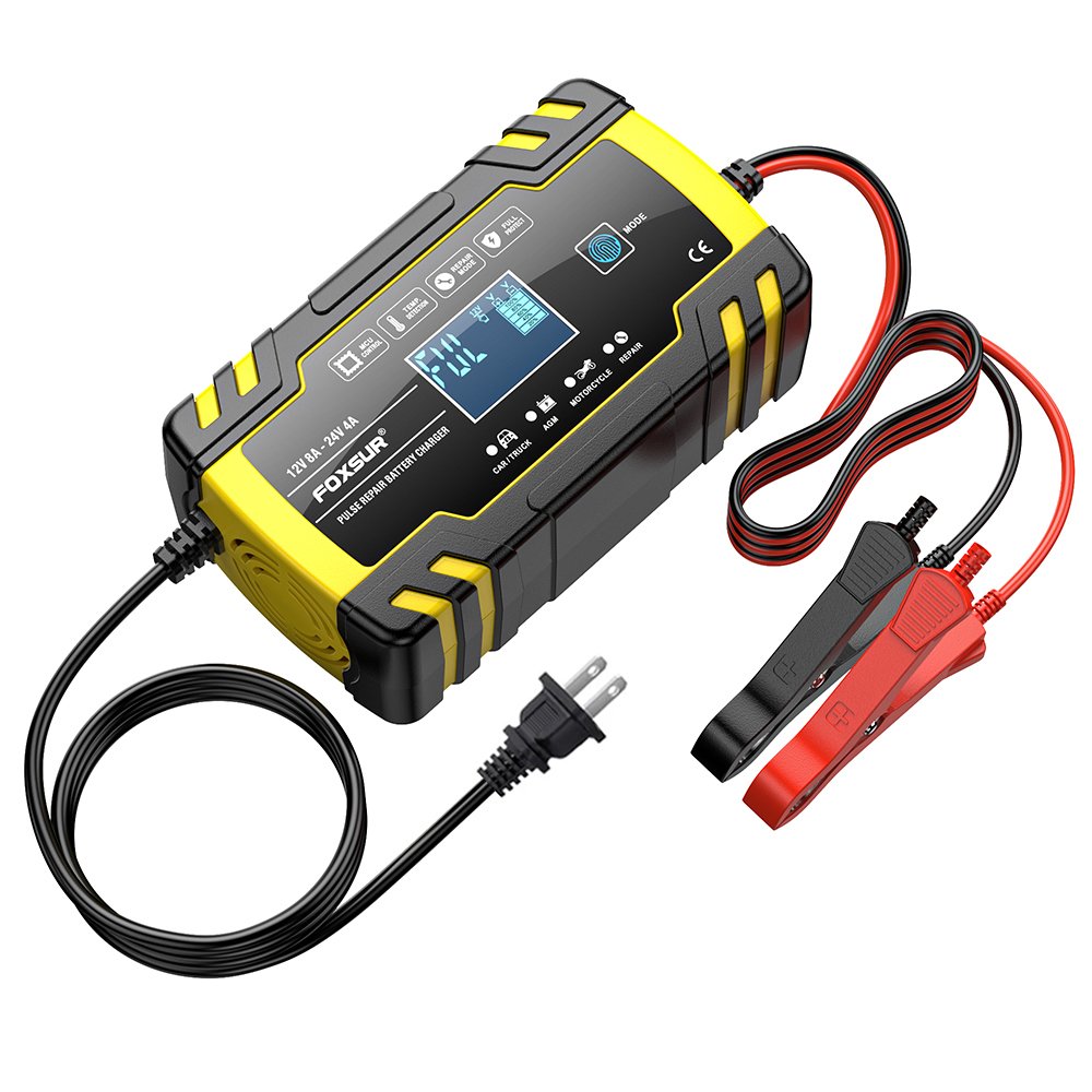 FOXSUR FBC122408D12V/8A 24V/4A Lifepo4 Battery Charger 12v 24v Automatic Smart Battery Charger