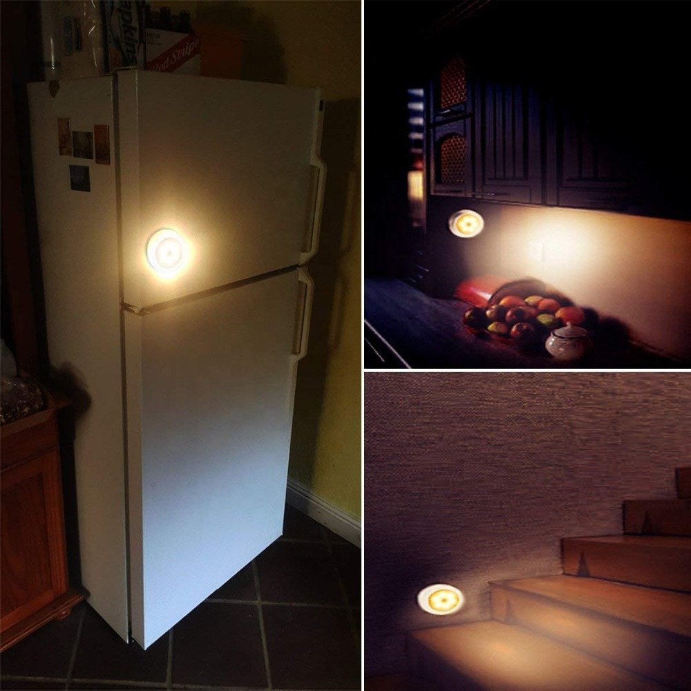 6LED BeadSensor Night Light PIR Infrared Motion LED Bulbs Auto on and Off Closet Battery Power for Home Wall Lamp Cabinet Stairs