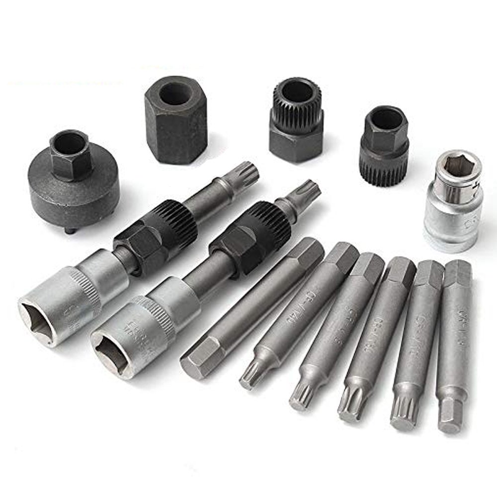 Alternator Combination Socket Set Freewheel Pulley Removal Socket Bit Set Garage Service Tool Kit