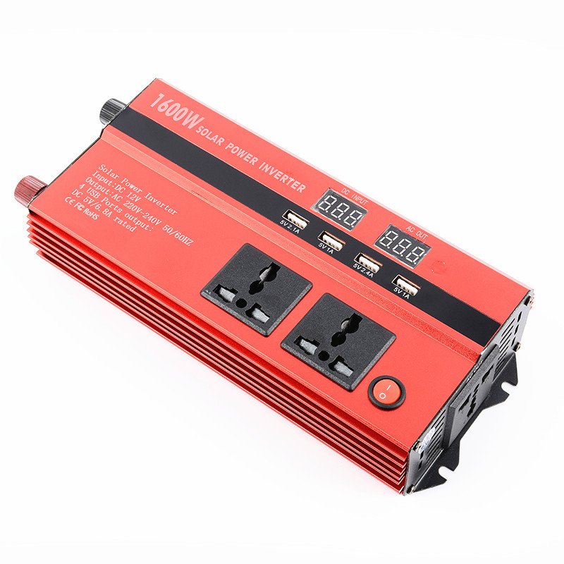 Inverter Digital Display 4-port USB Charging Car Inverter 1600W Inverter DC12v to Ac220V
