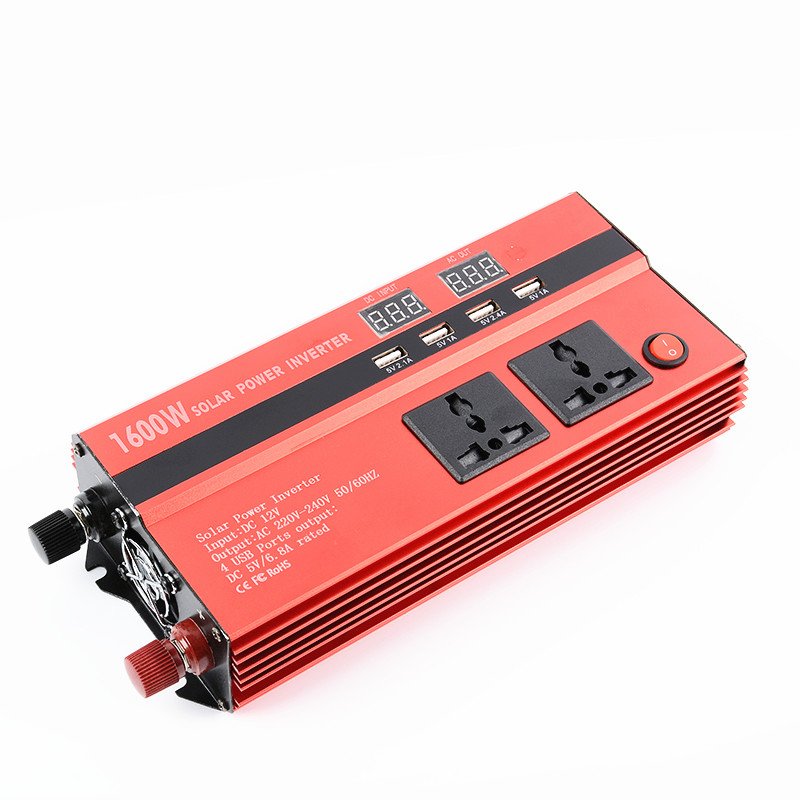 Inverter Digital Display 4-port USB Charging Car Inverter 1600W Inverter DC12v to Ac220V