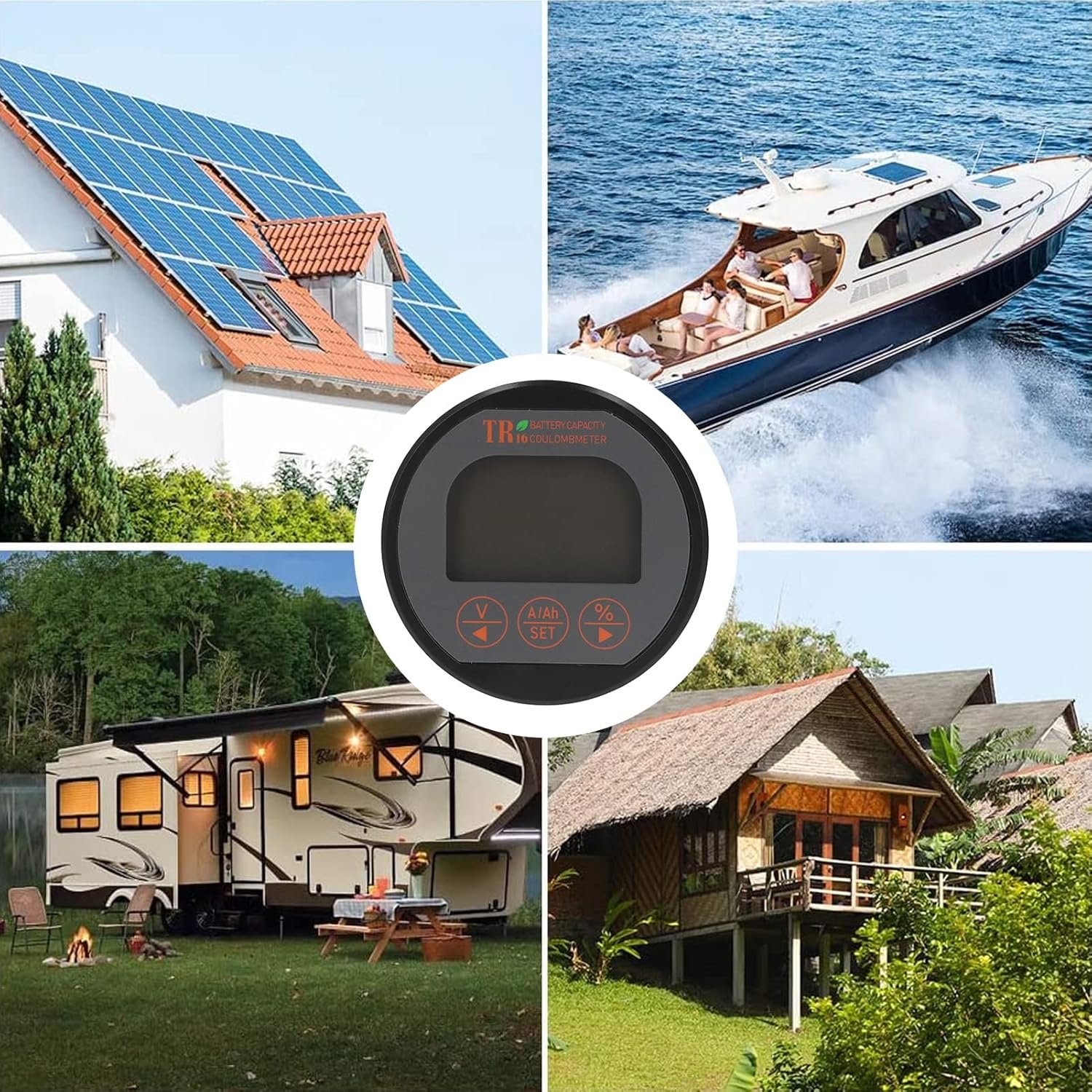 Waterproof Battery Monitor Voltmeter Ammeter Voltage Current Meter 8-80V 0-100A Auto Car Motor Boat Caravan RV Motorhome