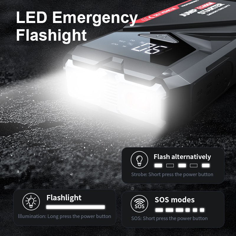 Multifunctional 12v 2000 AMP Portable Multifunction Vehicle Jumper Start Booster Device Power Bank Car Battery Jump Starter Kit