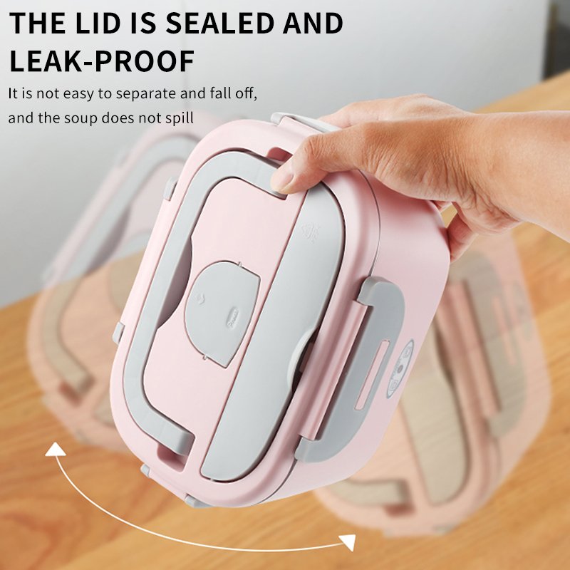 Amz Top Seller 1.5L Stainless Steel Portable Electric Food Container Heating Lunch Box Food Warmer with Carry Bag
