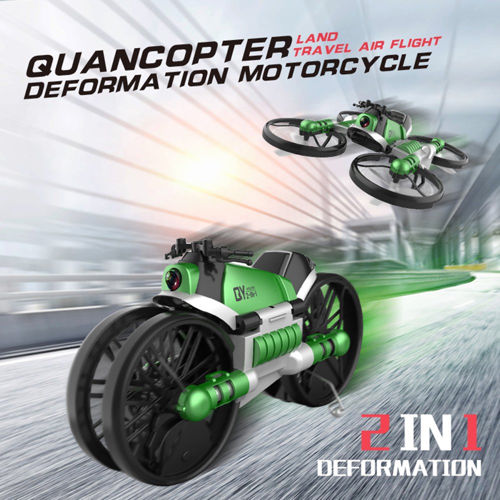 Land and Air Drone Professionnel Rc Motor Bike Racing with Camera Radio Control Quadcopter Drones Toy Factory Outlet New 2 in 1