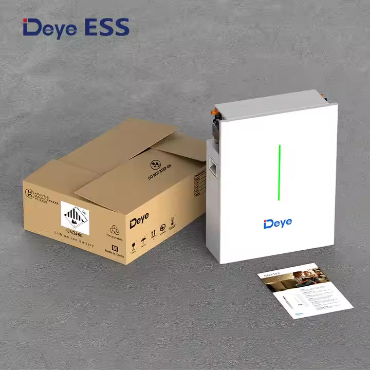 Deye RW-F10.2 LiFePO4 Lithium Ion Energy Storage Battery Wall-Mounted Solar Power System with Lithium Batteries