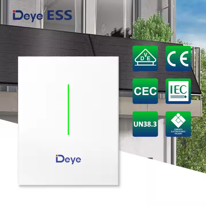 Deye RW-F10.2 LiFePO4 Lithium Ion Energy Storage Battery Wall-Mounted Solar Power System with Lithium Batteries