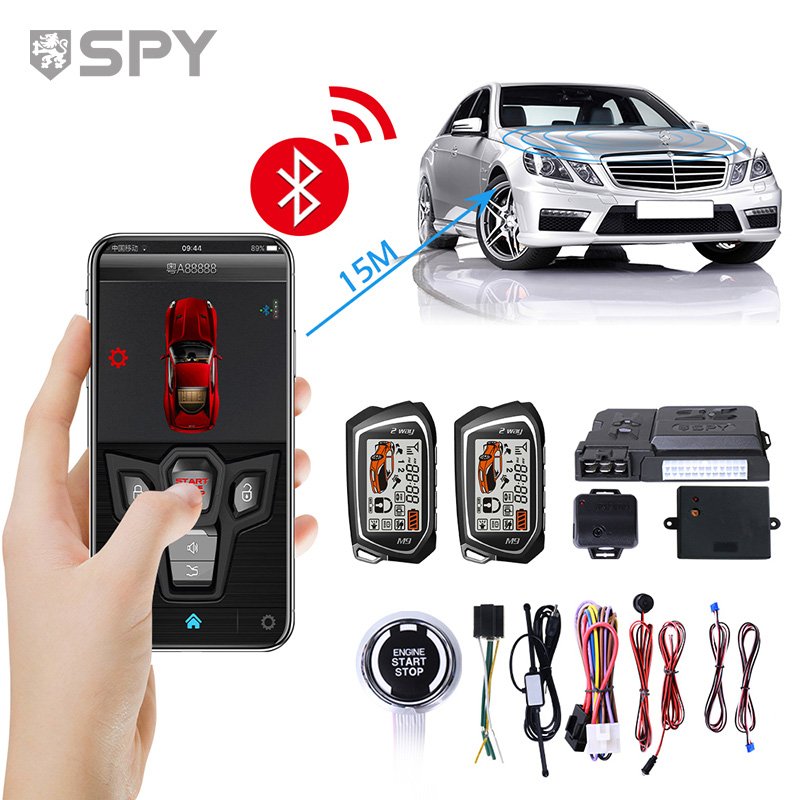 SPY Start Stop Boton Car Lock System Auto Alarmas Para Auto Two Way Car Alarm System